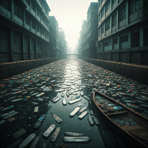 Polluted street in Bangladesh - Punoshristi Bangladesh Plastic Recycling